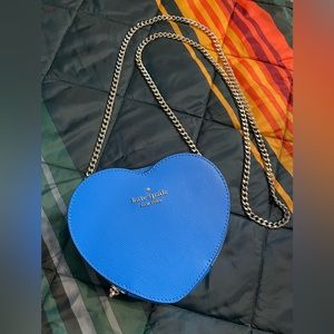 NWT-Kate Spade Love Shack Mini Heart Chain Crossbody Bag blue